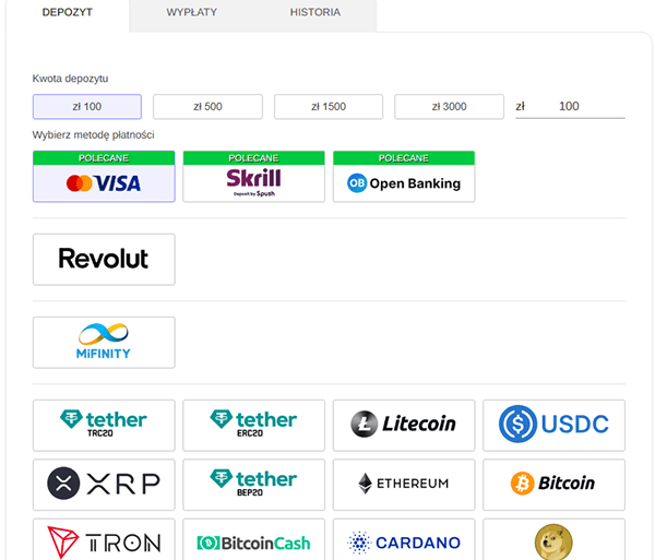 Wybierz system płatności